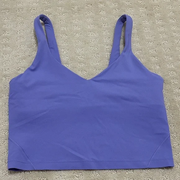 Lululemon Athletica Align Tank Blue V-Neck Sports Bra Built in Bra Tank - Picture 1 of 2